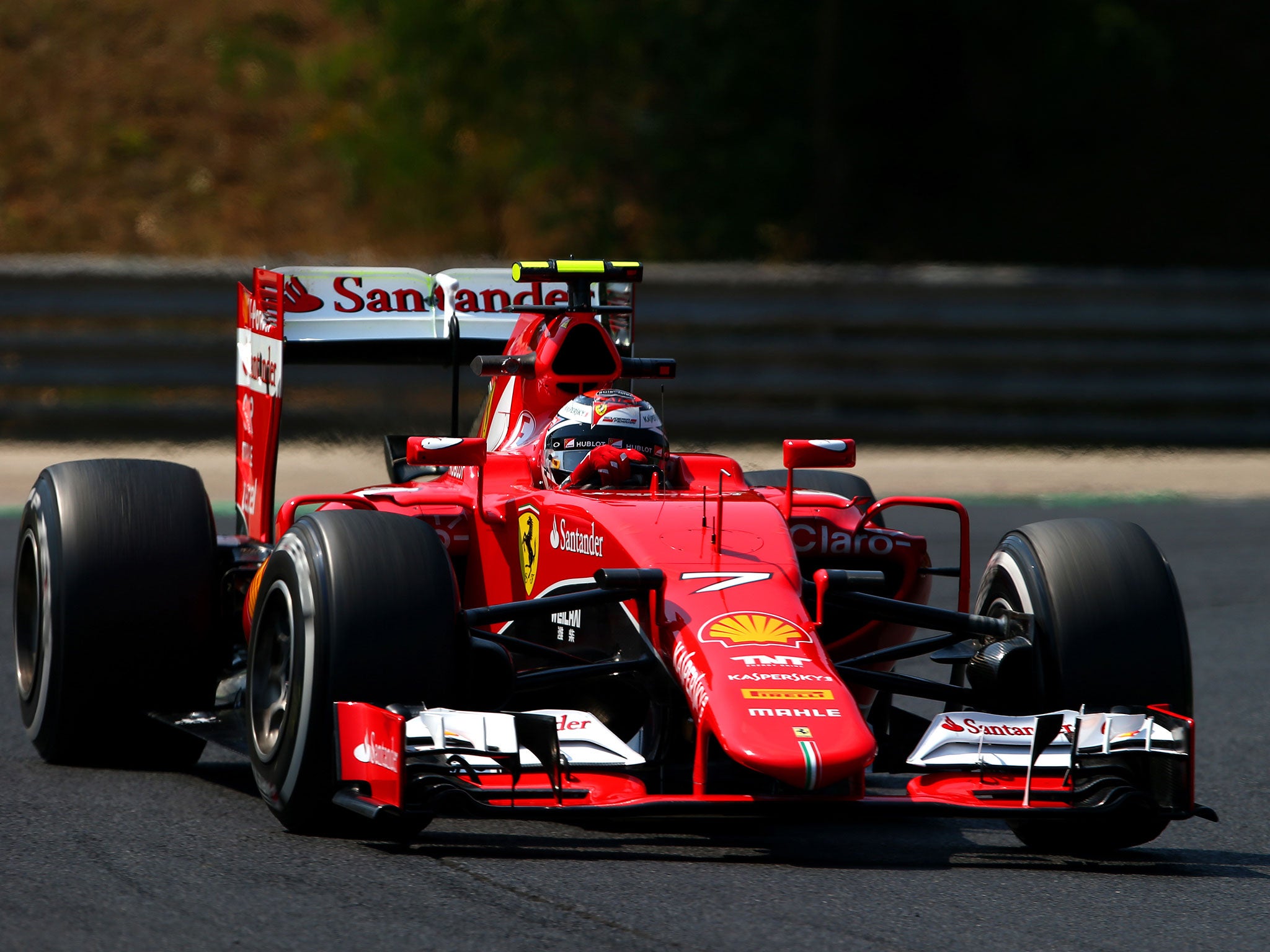 Kimi Raikkonen suffered a front wing failure during first practice