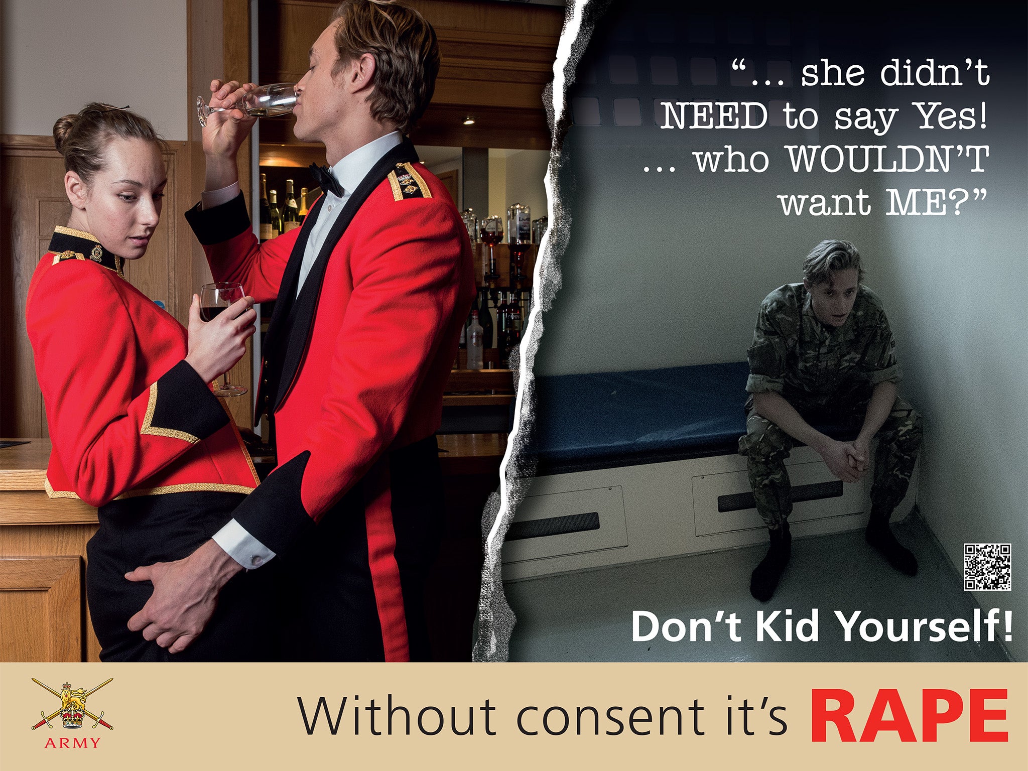 Anti Rape Sex Videos - MoD anti-rape campaign launched with shocking posters of 'army sex ...
