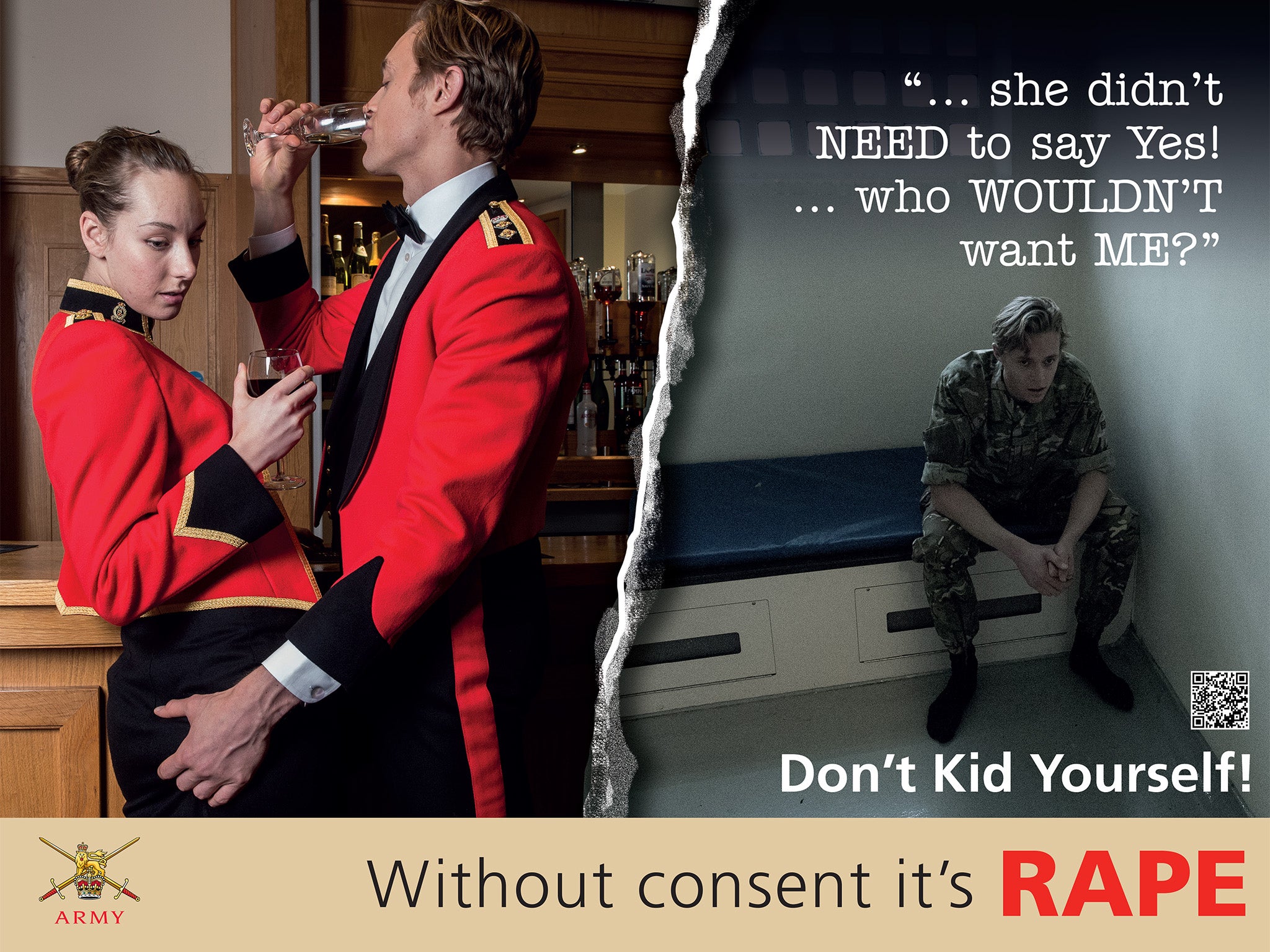 Rape Bold Sex - MoD anti-rape campaign launched with shocking posters of 'army sex ...