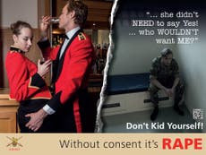 MoD anti-rape campaign launched with shocking posters of 'army sex attacks'