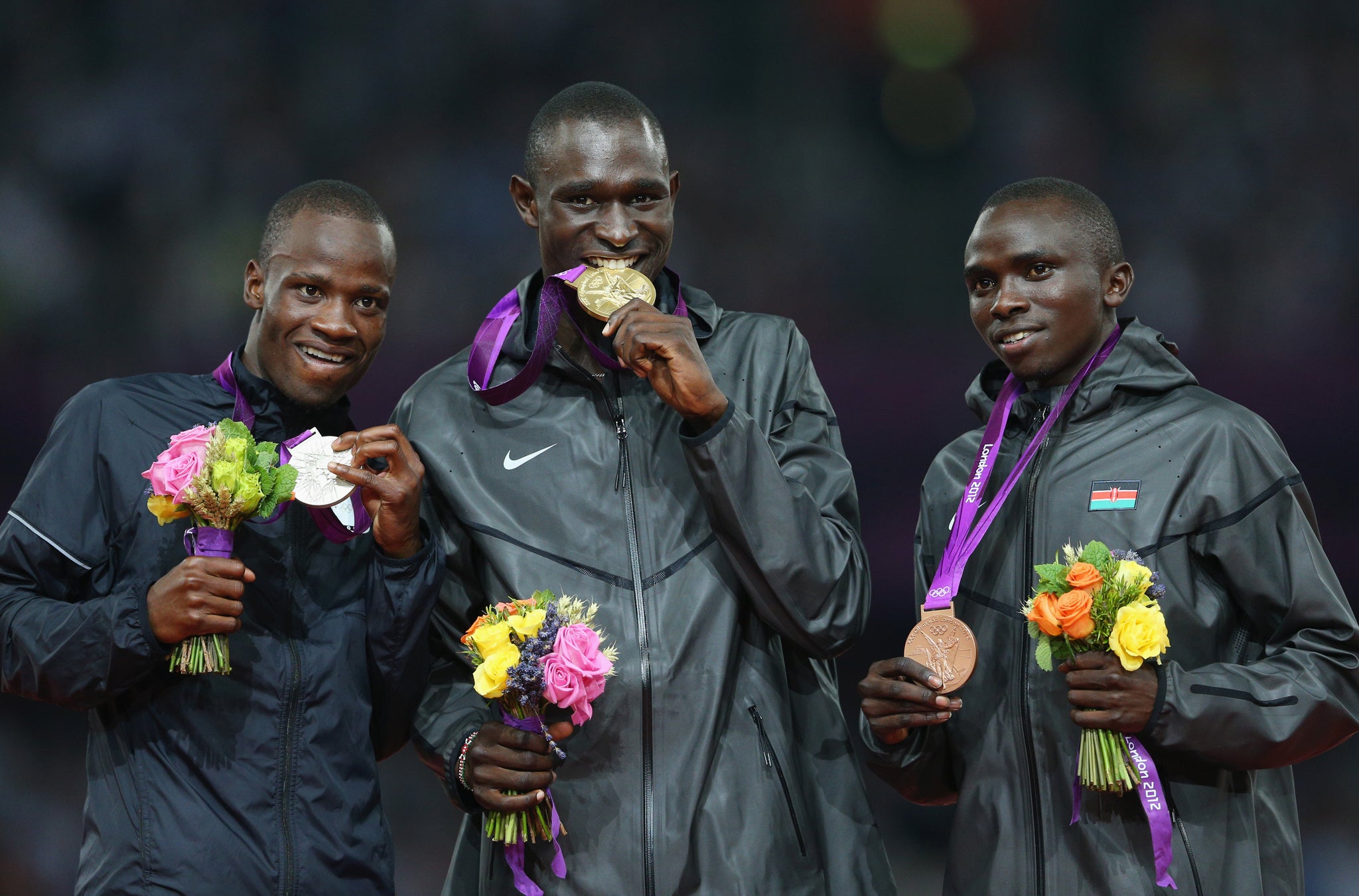 Rudisha with his 800m gold medal at London 2012