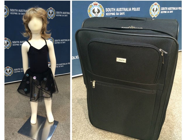 Police show what they think the 'little girl' would have looked like before she was killed and what the suitcase would have looked like originally