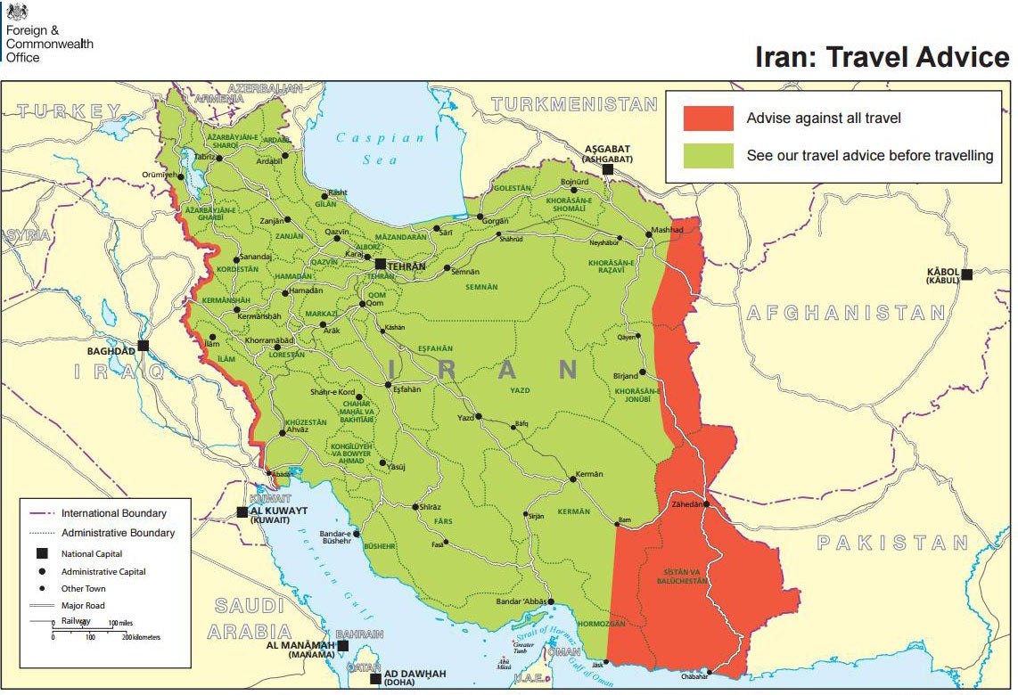 The FCO's new travel advice for Iran
