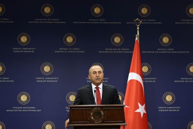 Turkish Foreign Minister Mevlut Cavusoglu said that once swathes of northern Syria are cleared of Isis fighters, “safe zones will be formed naturally” (AFP)