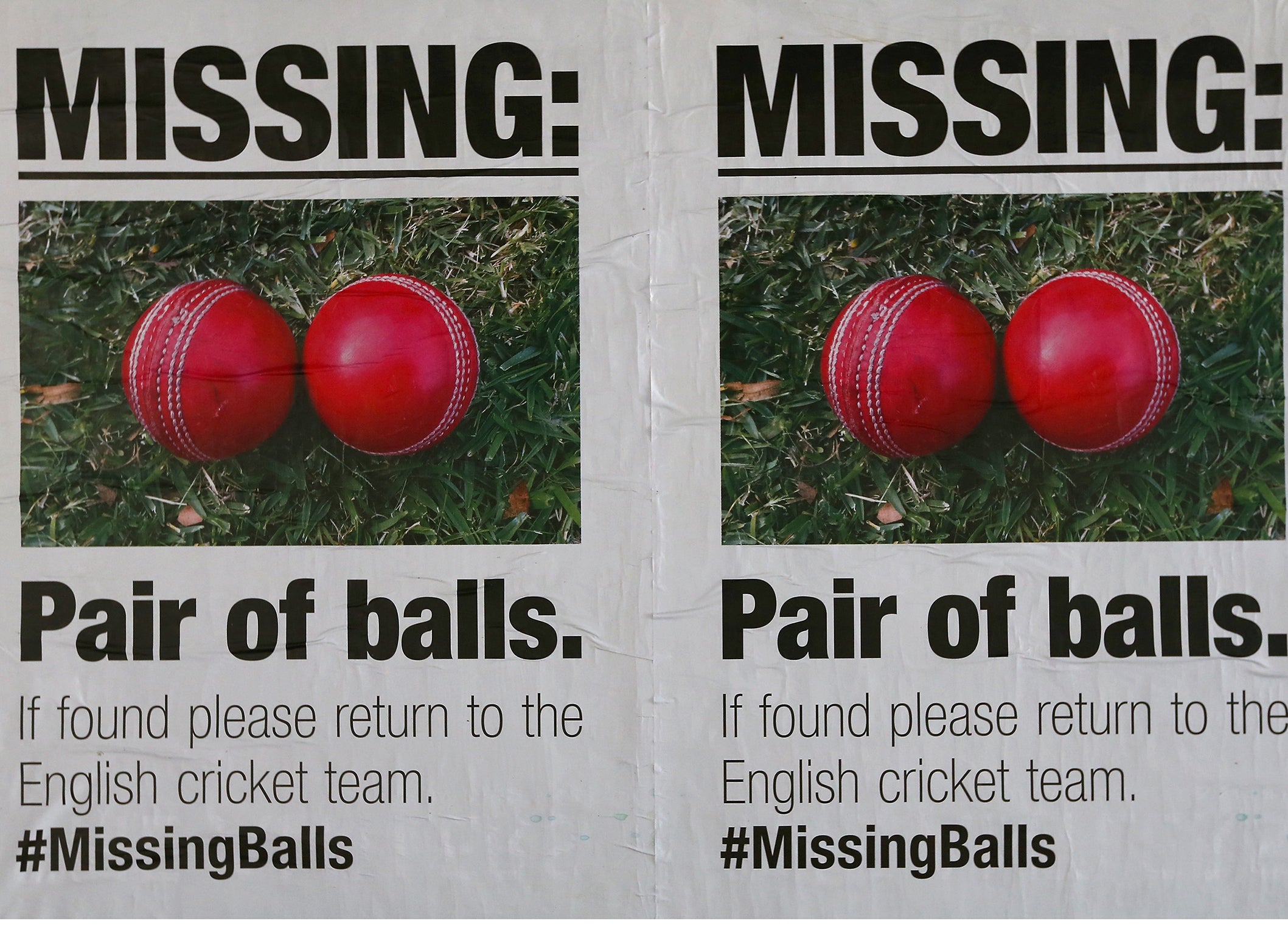 Posters mocking the English cricket team are seen around Melbourne in the lead up to the 2015 ICC Cricket World Cup