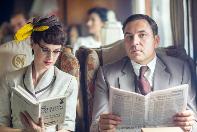 Tuppence (Jessica Raine) and Tommy (David Walliams) in 'Partners in Crime'