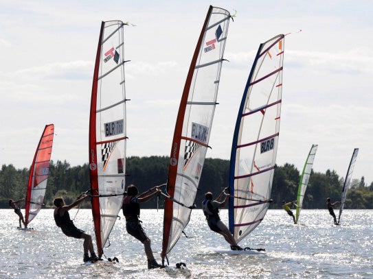 The couple drove into the lake at a wind-surfing club in Belgium, while watching their grandchildren take part