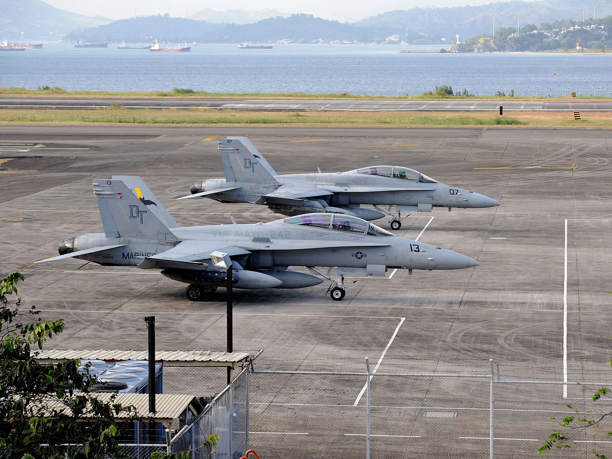 US fighter jets on the ground at Subic Bay