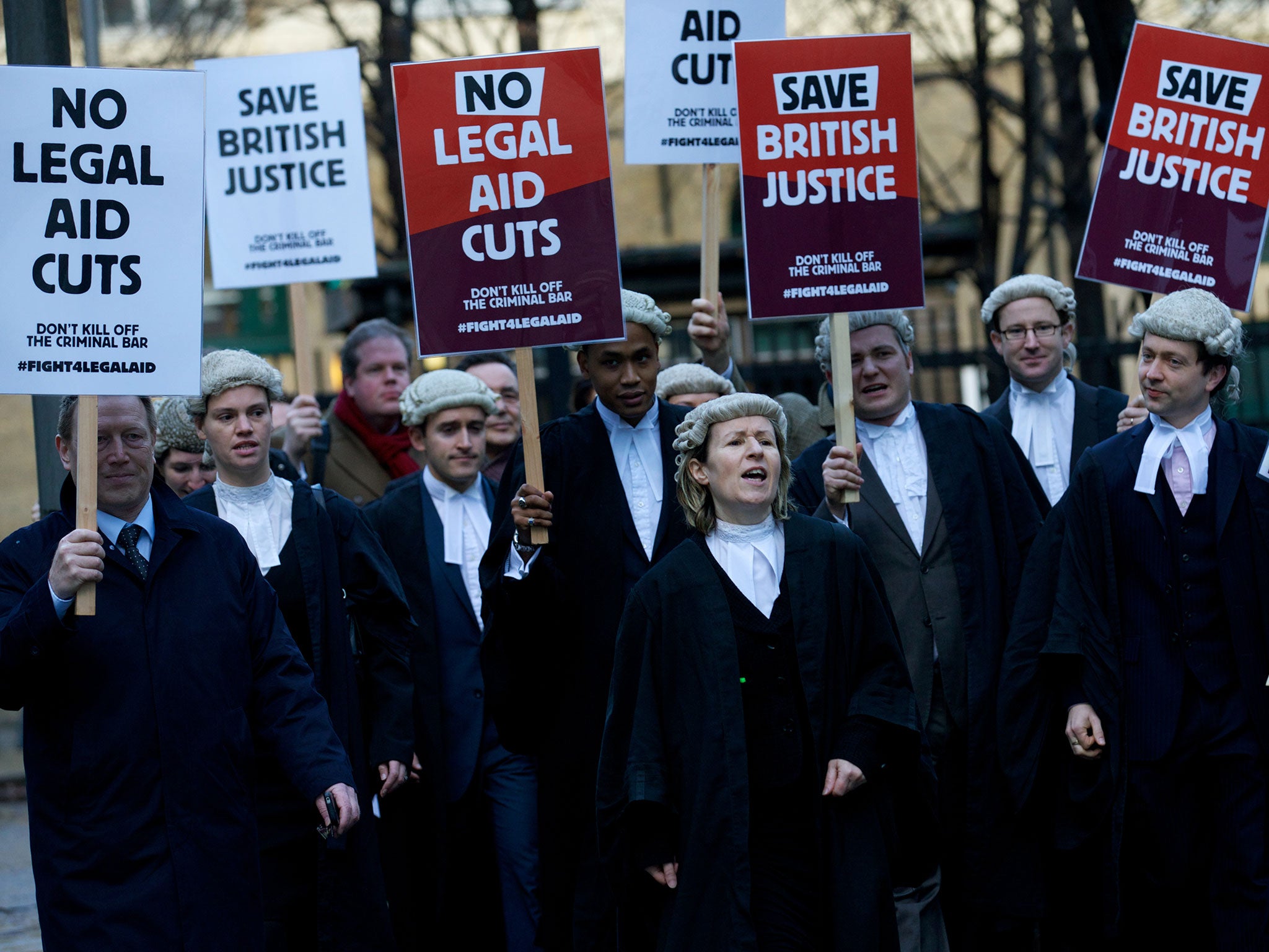 Barristers have been protesting against legal aid cuts for five years