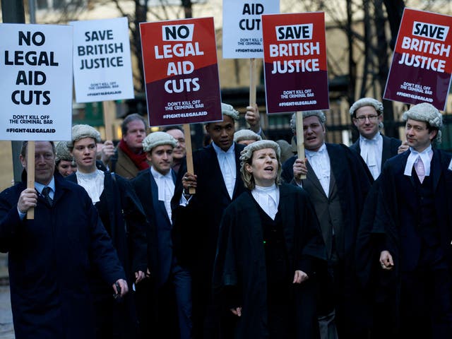 Barristers at a protest in 2014