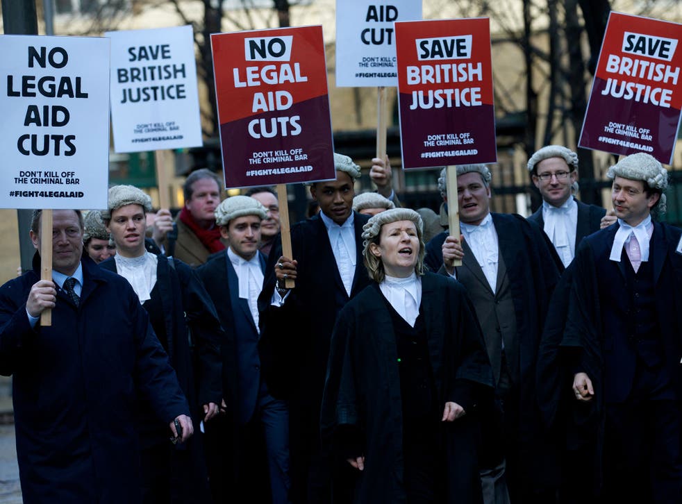 Lawyers have launched legal action and strikes over funding cuts 