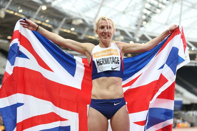 Georgina Hermitage set a British record in the T37 400m at the Olympic Stadium