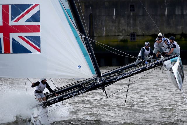 Team Pindar of Great Britain competes during the Extreme Sailing Series