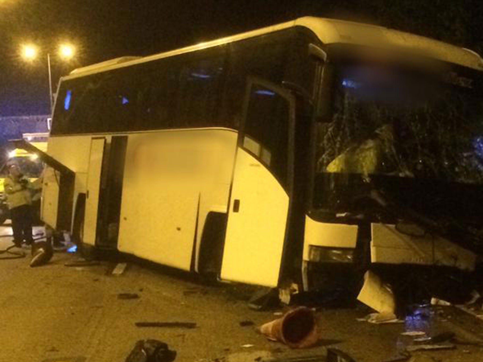 The crash took place in the early hours of this morning on the M25