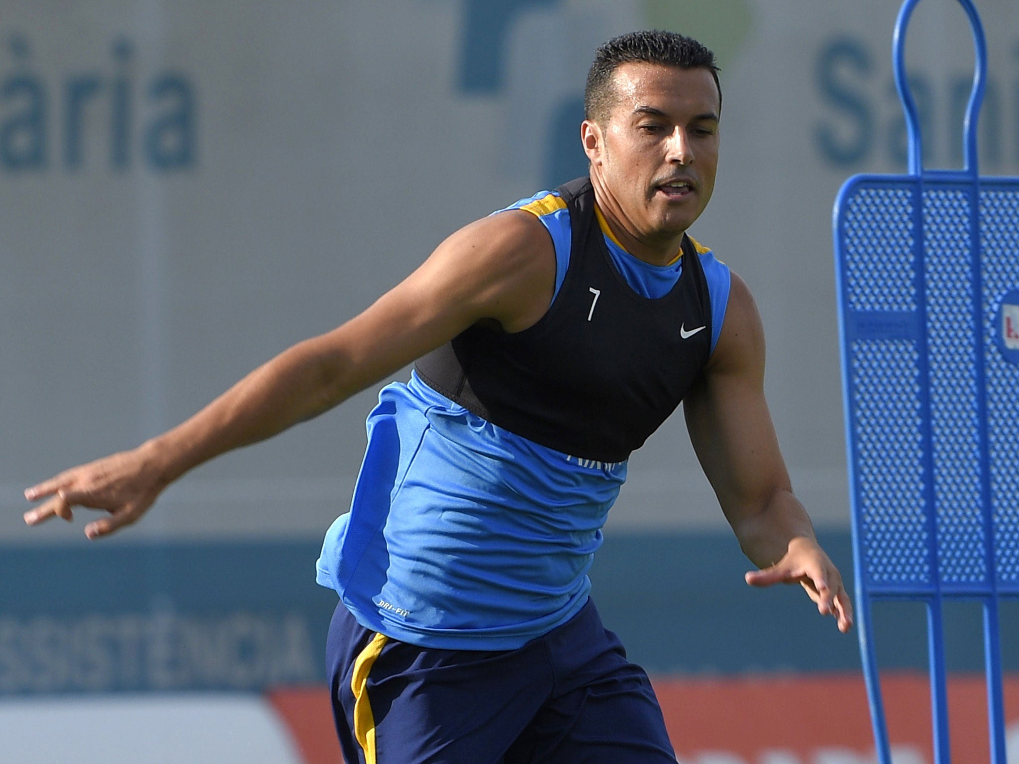 Pedro pictured in Barcelona training