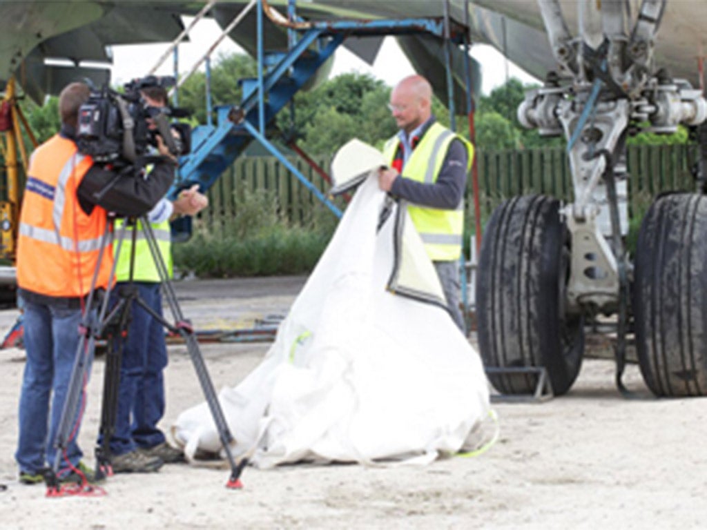 Dr Andy Tyas with the bomb proof Fly-Bag