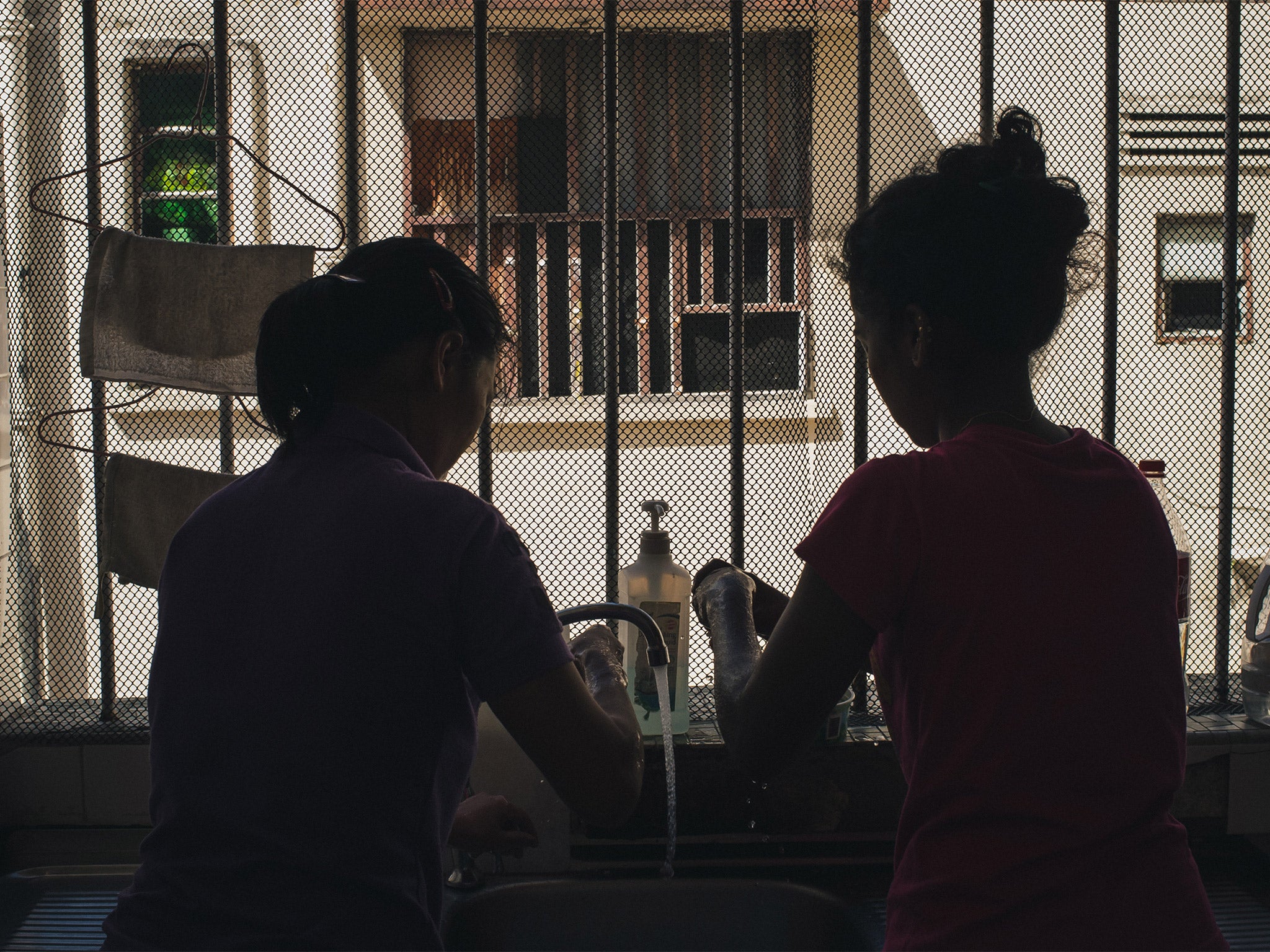 Foreign domestic workers at the Home shelter in Singapore