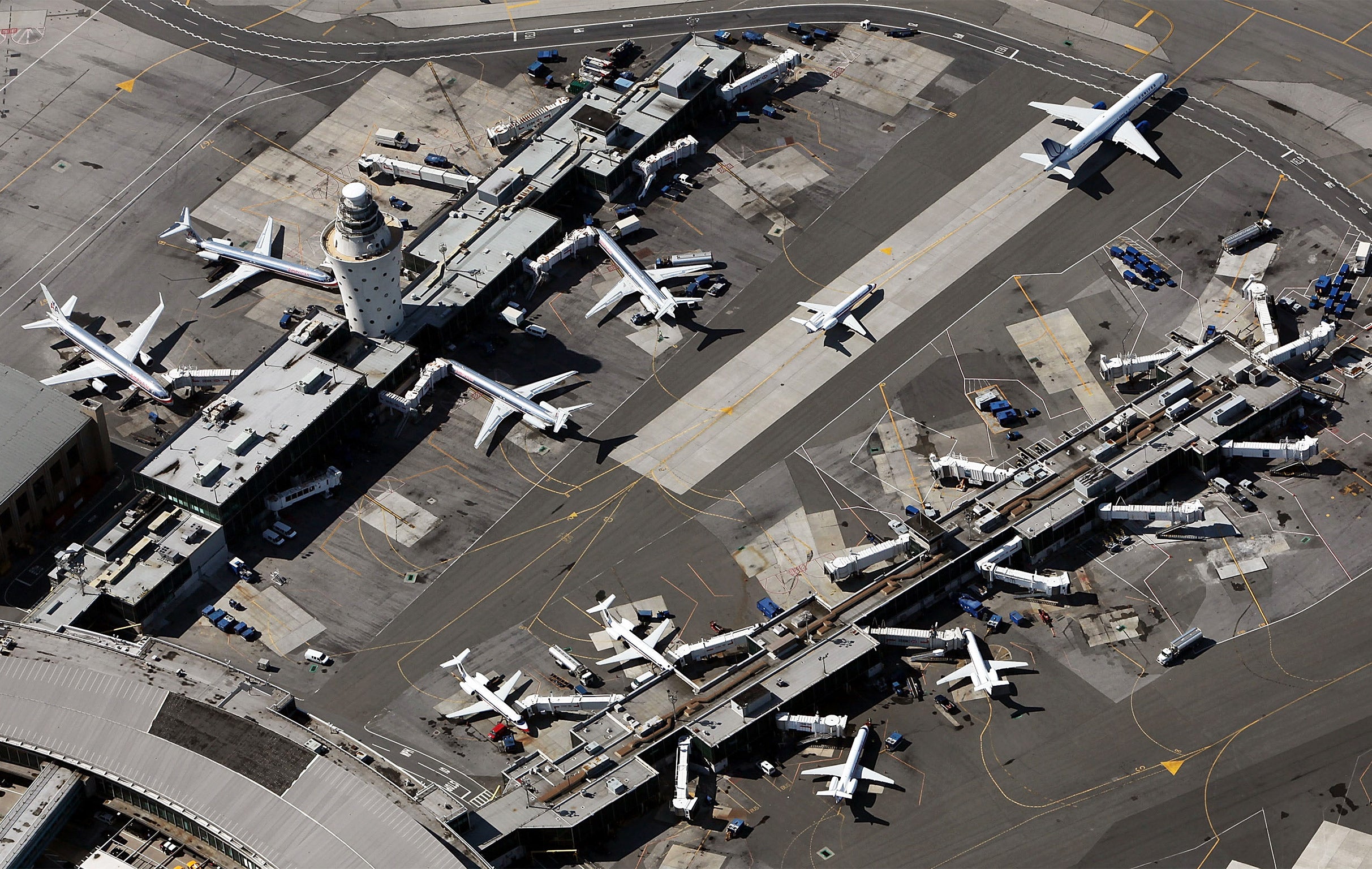 An aerial view of LaGuardia airport, which New York Governor Mario Cuomo has said will be rebuilt from scratch by 2021