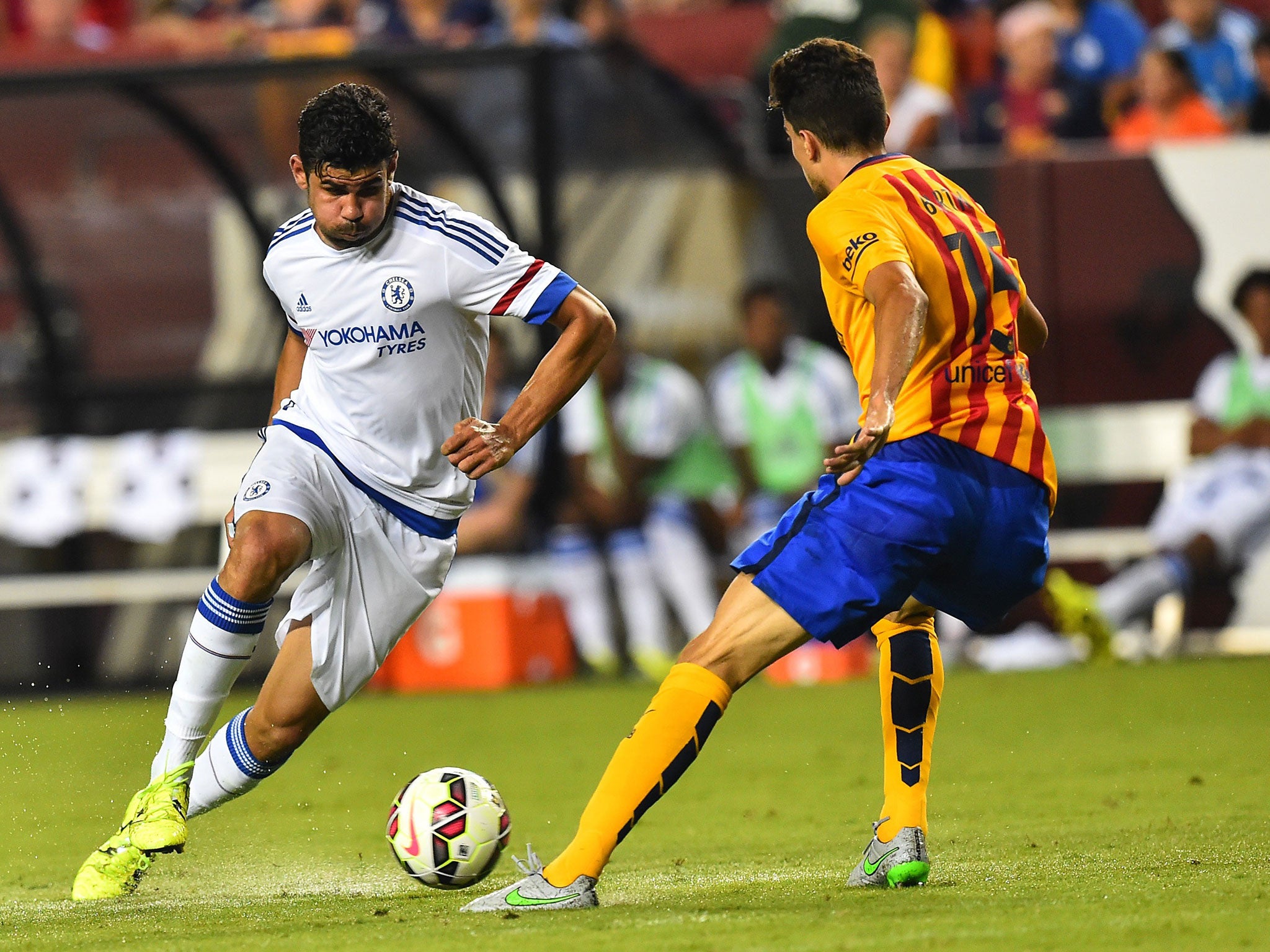 Chelsea striker Diego Costa in action against Barcelona