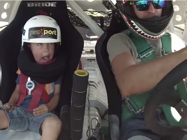 Kazakh father takes his five year old son drifting and the kid’s reaction is priceless