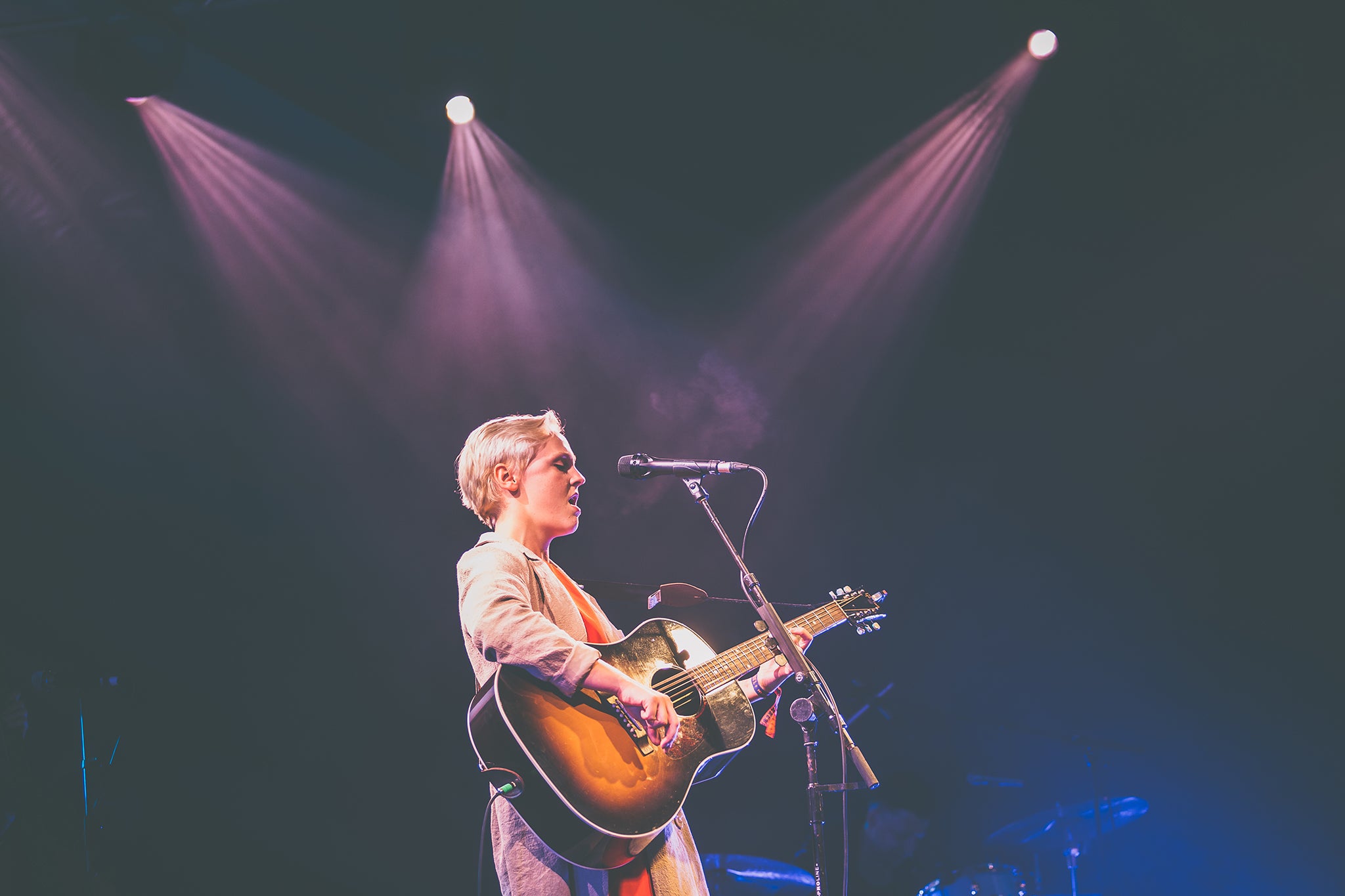 Laura Marling performing on the main stage on Friday at Somersault Festival 2015