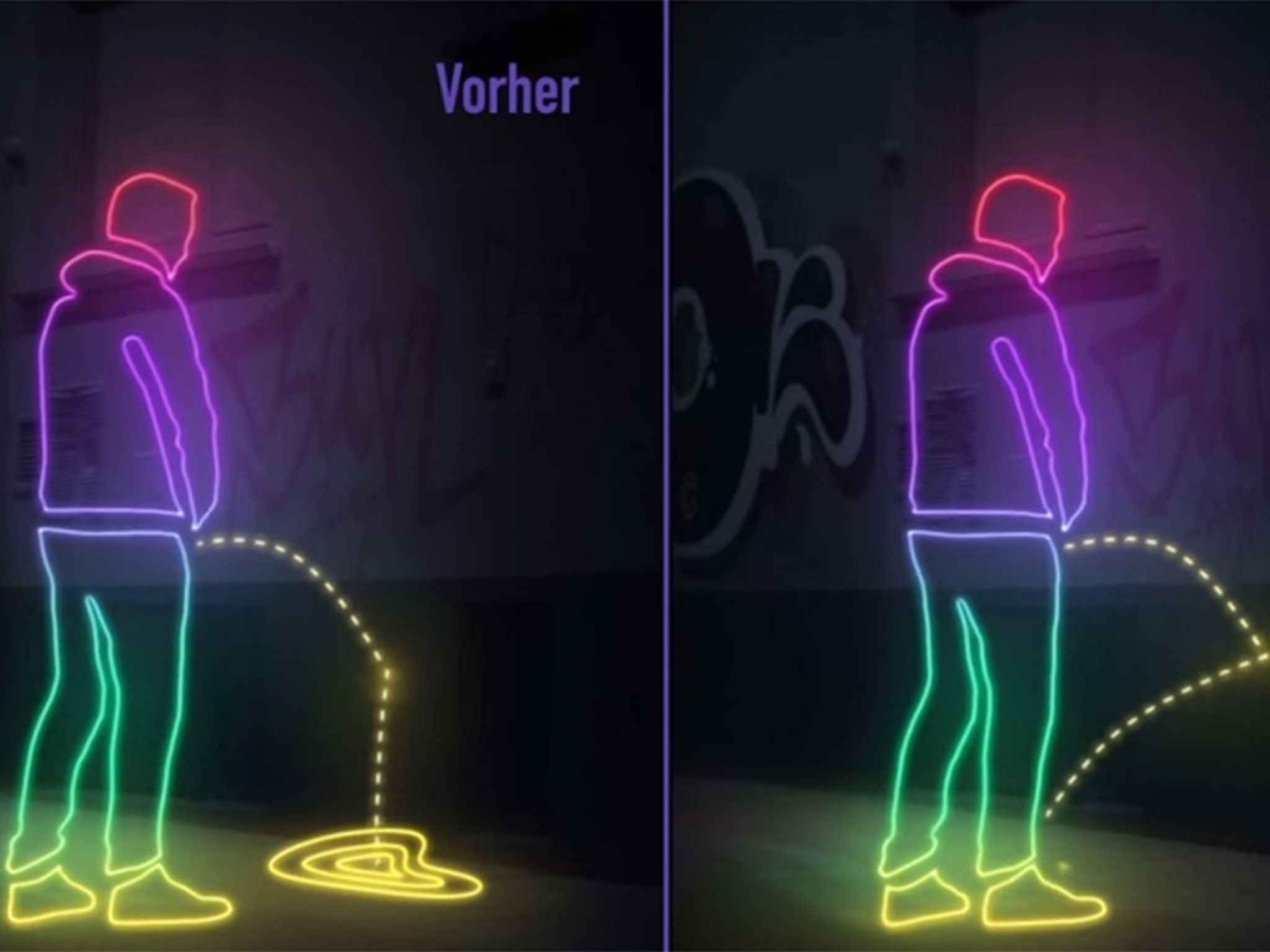 The paint repels liquids, meaning people who urinate against walls will have their pee bounce back