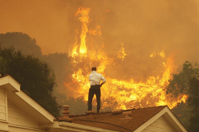 Ablaze: Forest fires threaten homes near Camarillo, California in 2013