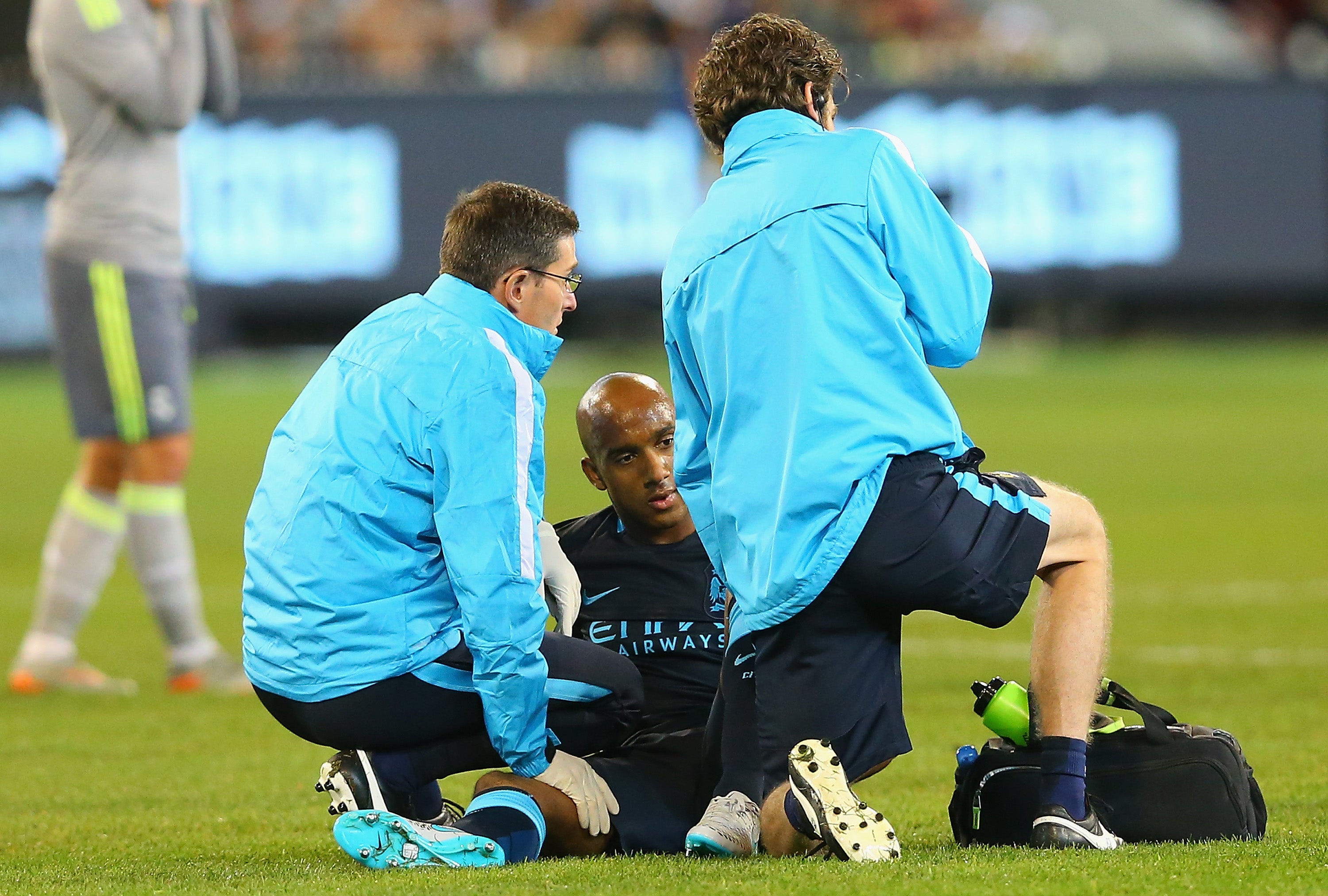 Fabian Delph was injured on his first outing as a Manchester City player