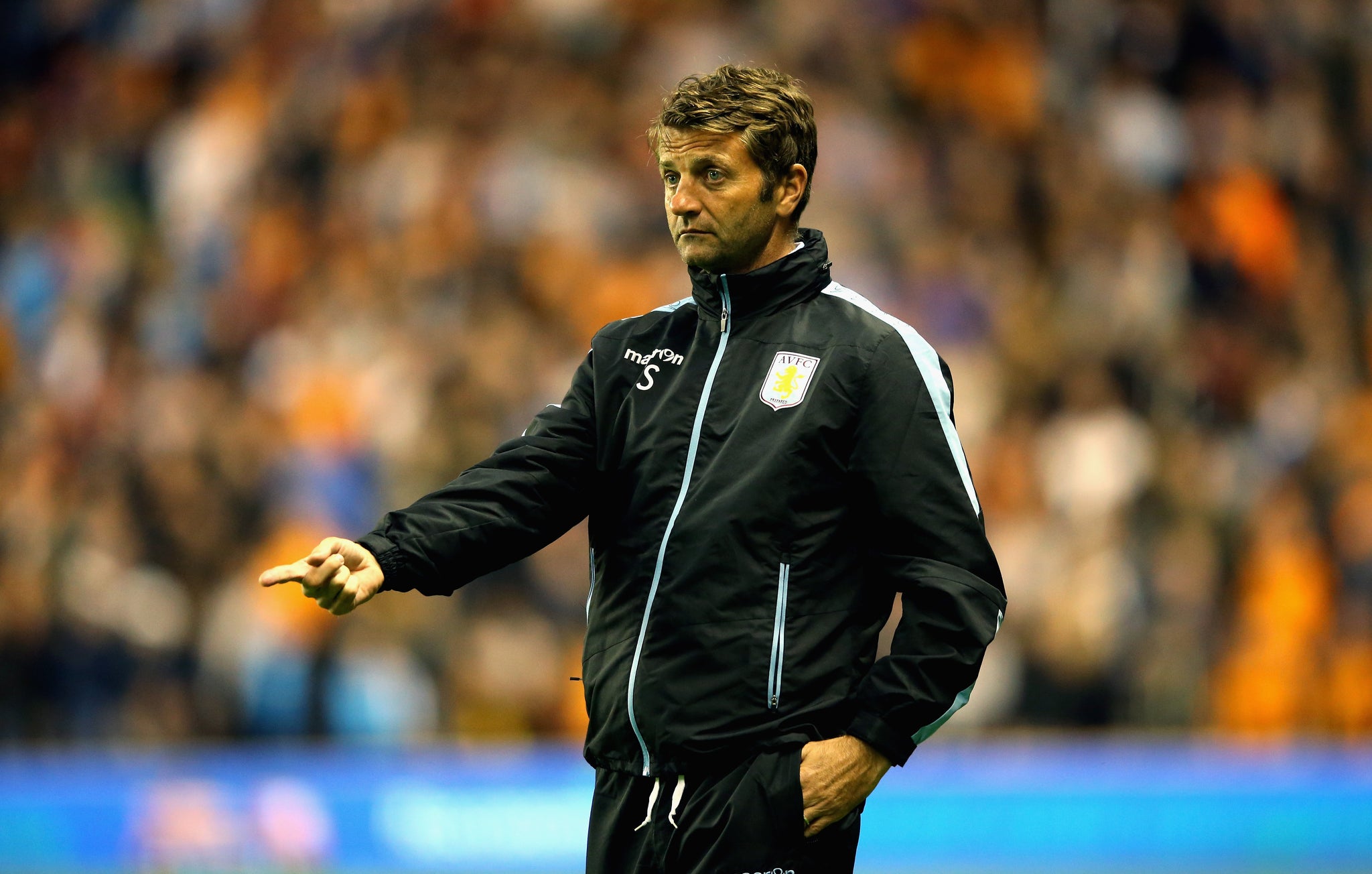 Tim Sherwood watches on during the friendly with Wolves