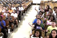 Powerful video of New York student choir singing to their teacher who
