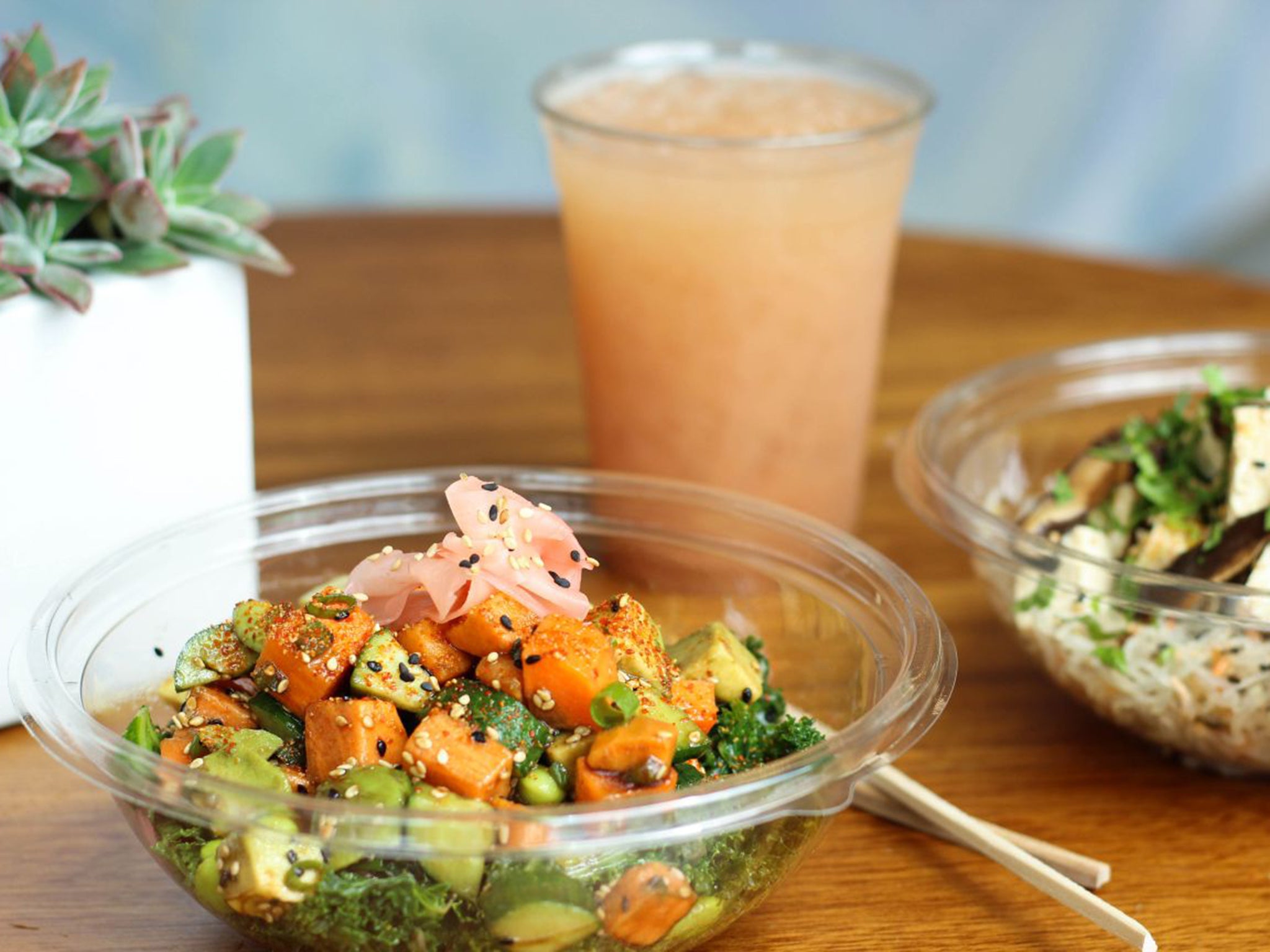 A sashimi bowl from Sweetfin Poke, a cafe in Santa Monica