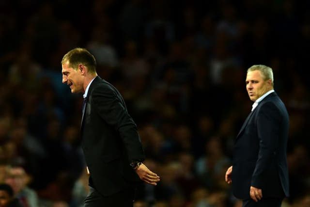 West Ham manager Slaven Bilic was sent to the stands after seeing his side let a two-goal lead slip 