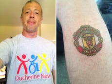 City fan gets United tatoo for son's charity effort