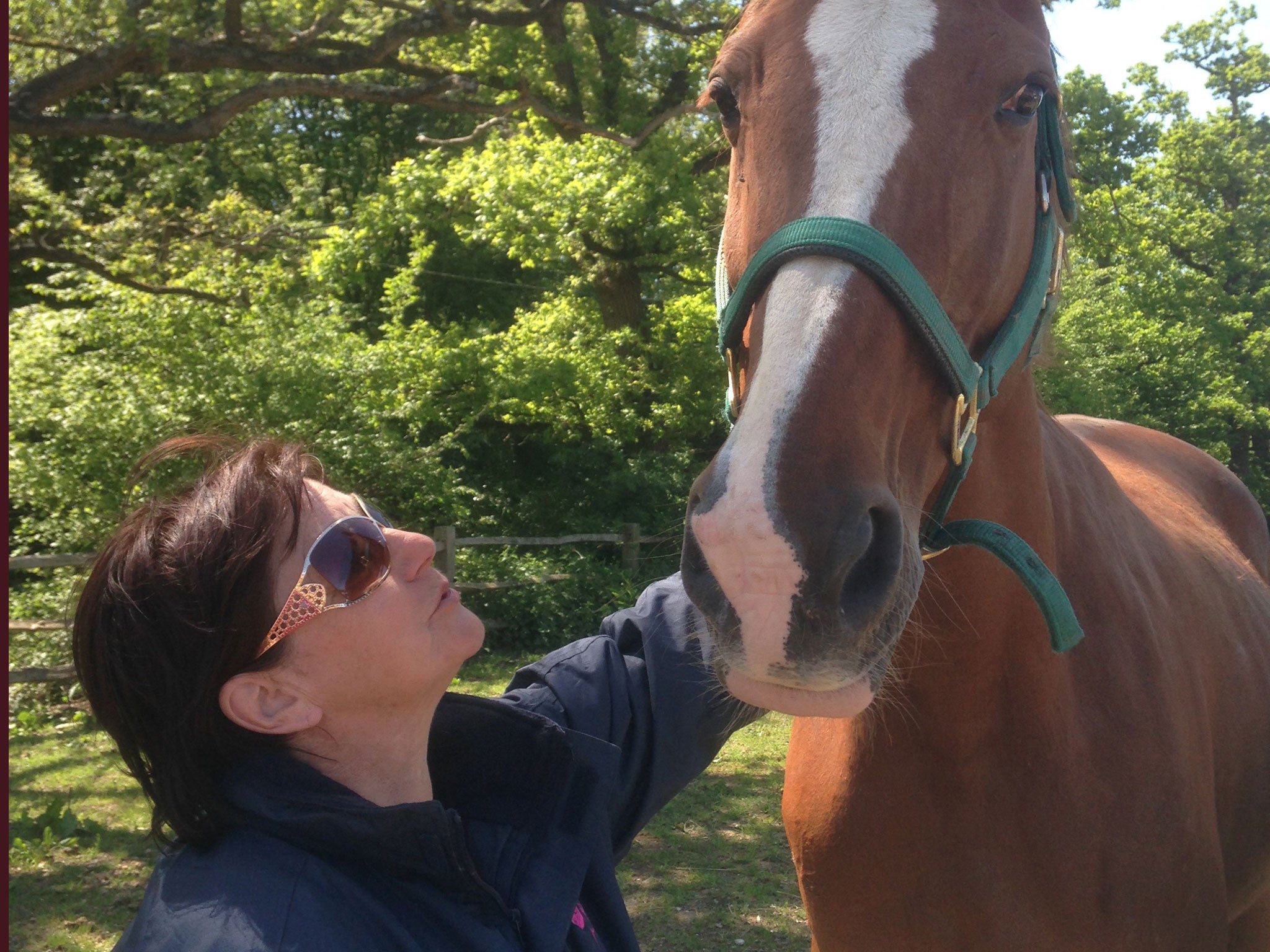 Carol Jackson (left) and a horse at Kilmarnock Rescue