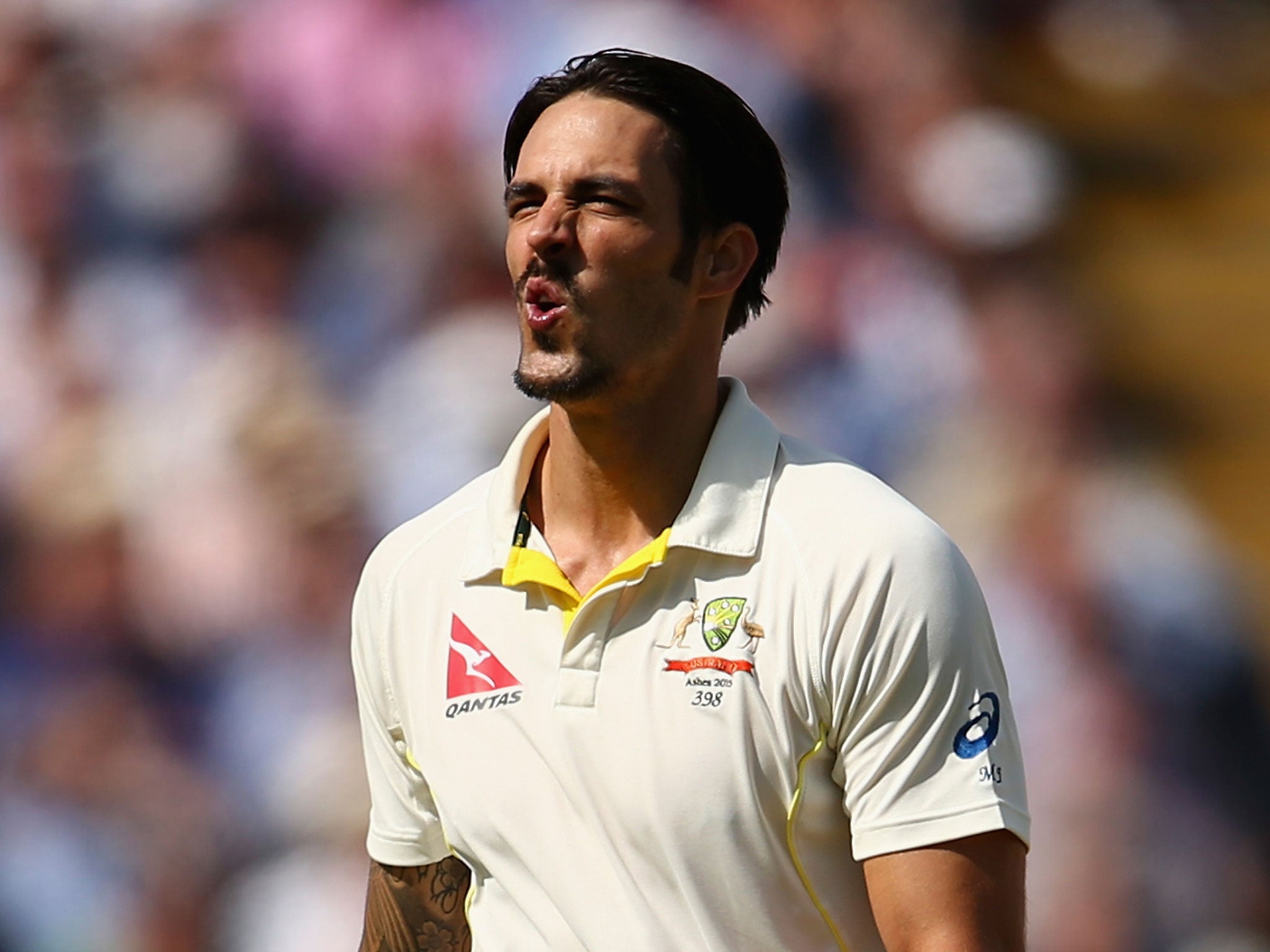 Mitchell Johnson pictured on the third day