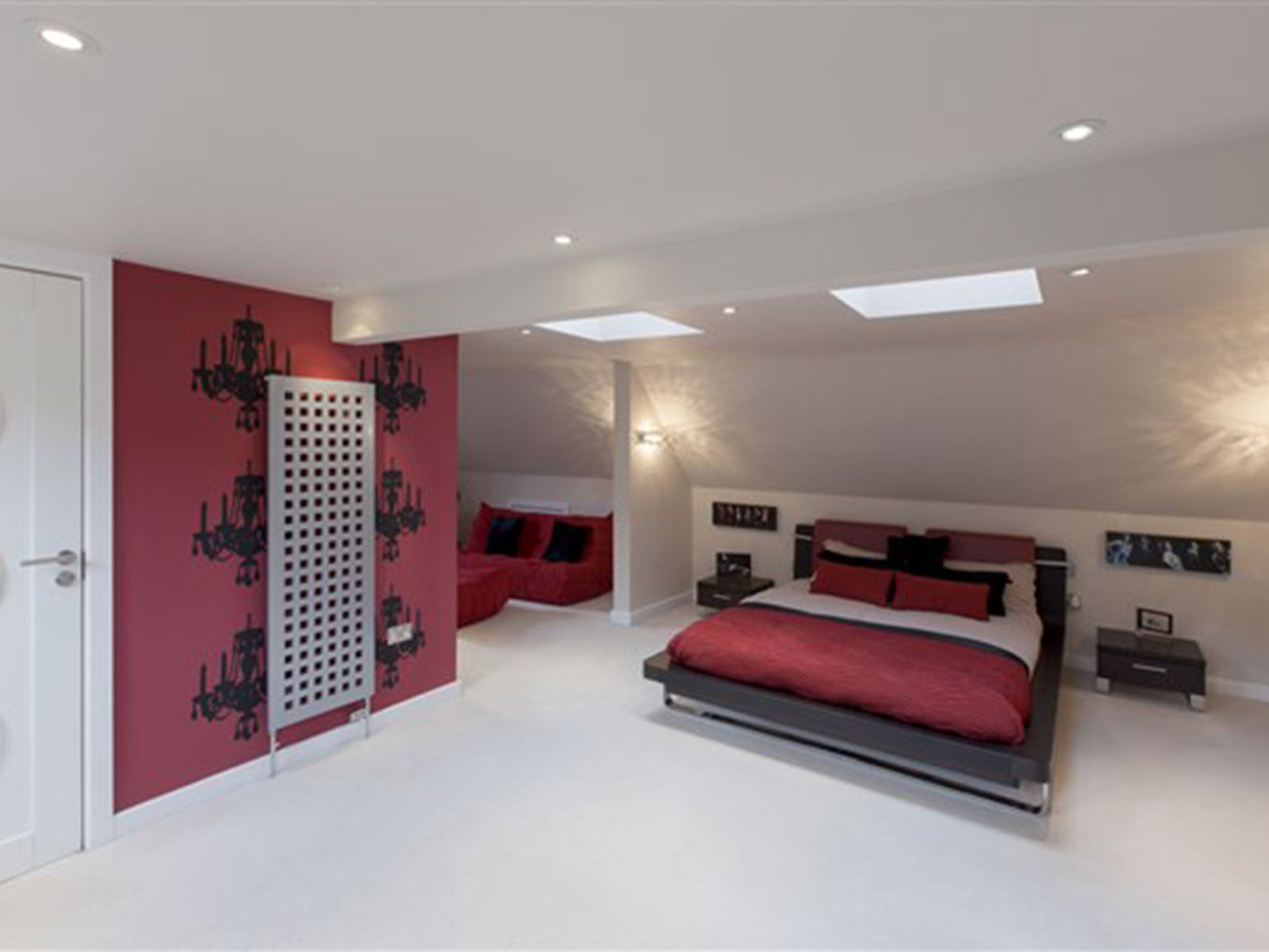 One of the house's five bedrooms