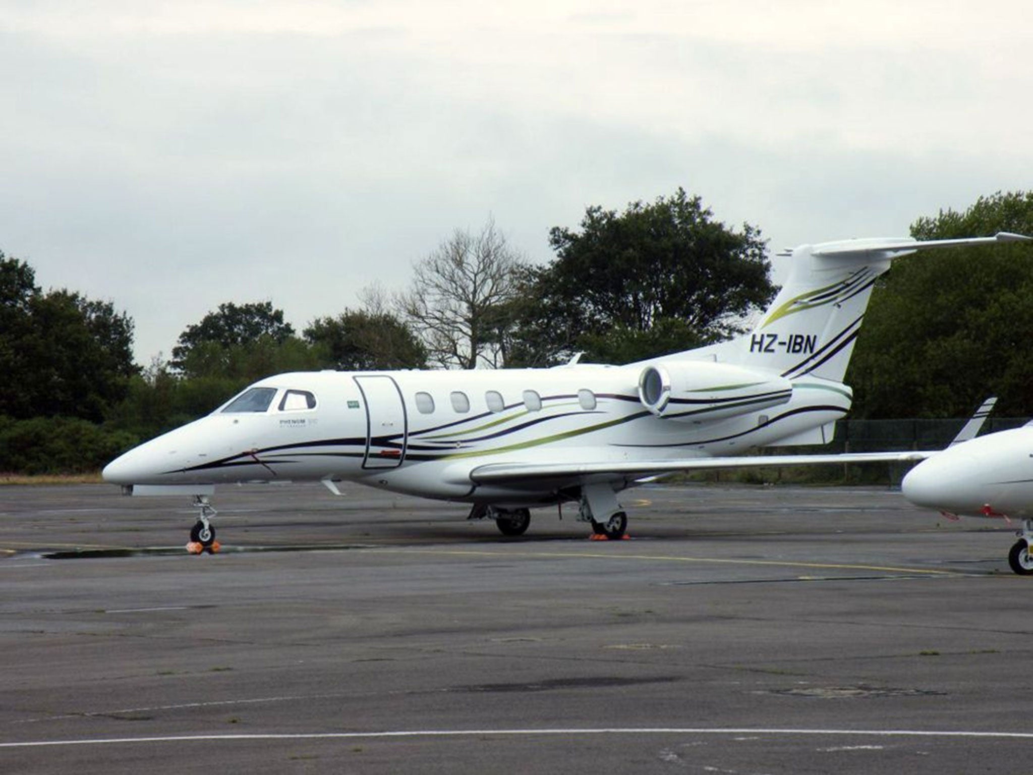 The Phenom 300 jet believed to be the aircraft that crash-landed at Blackbushe Airport (Image: Robert Belcher/PA)
