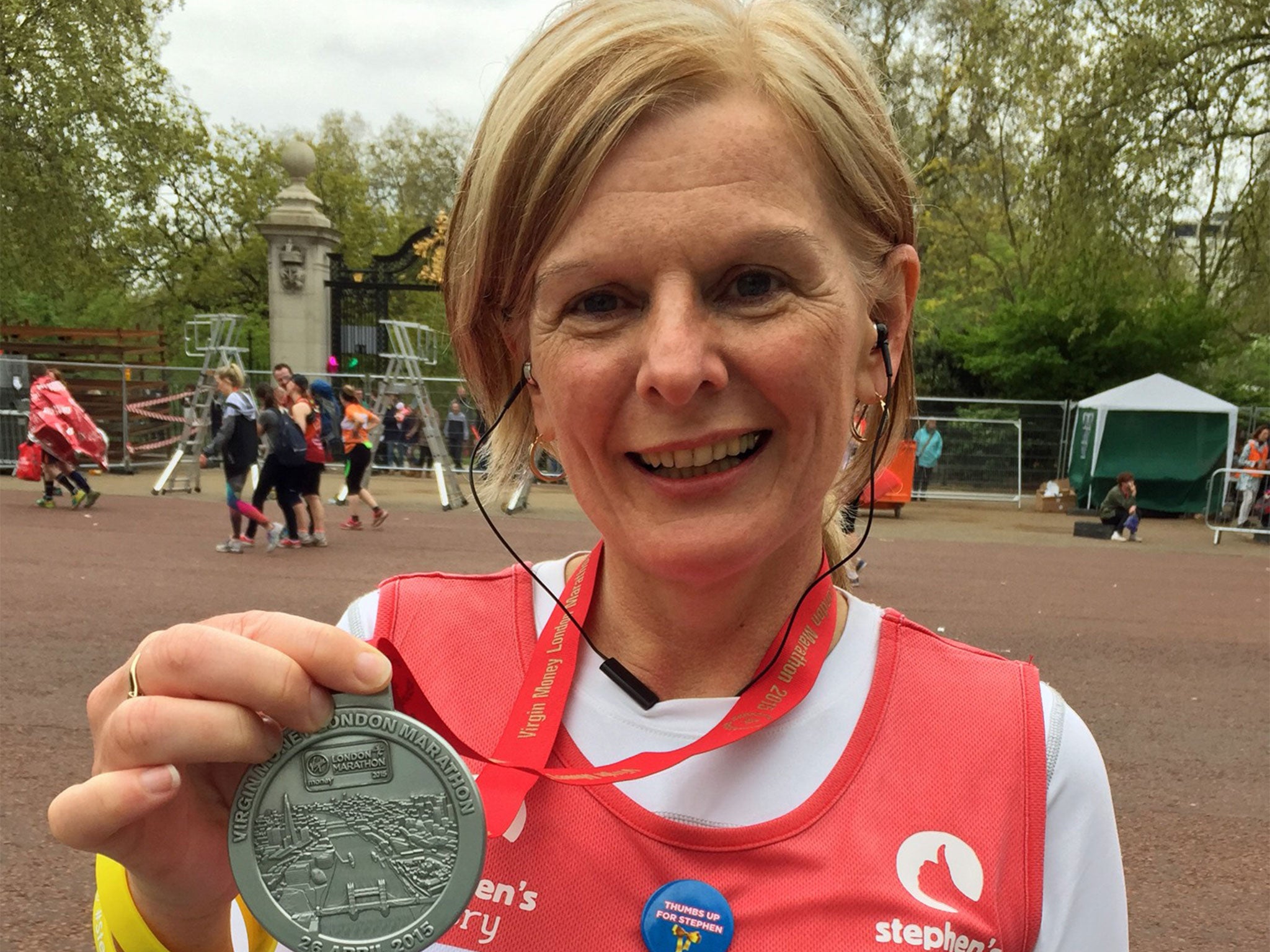 Jane Sutton after completing the London Marathon