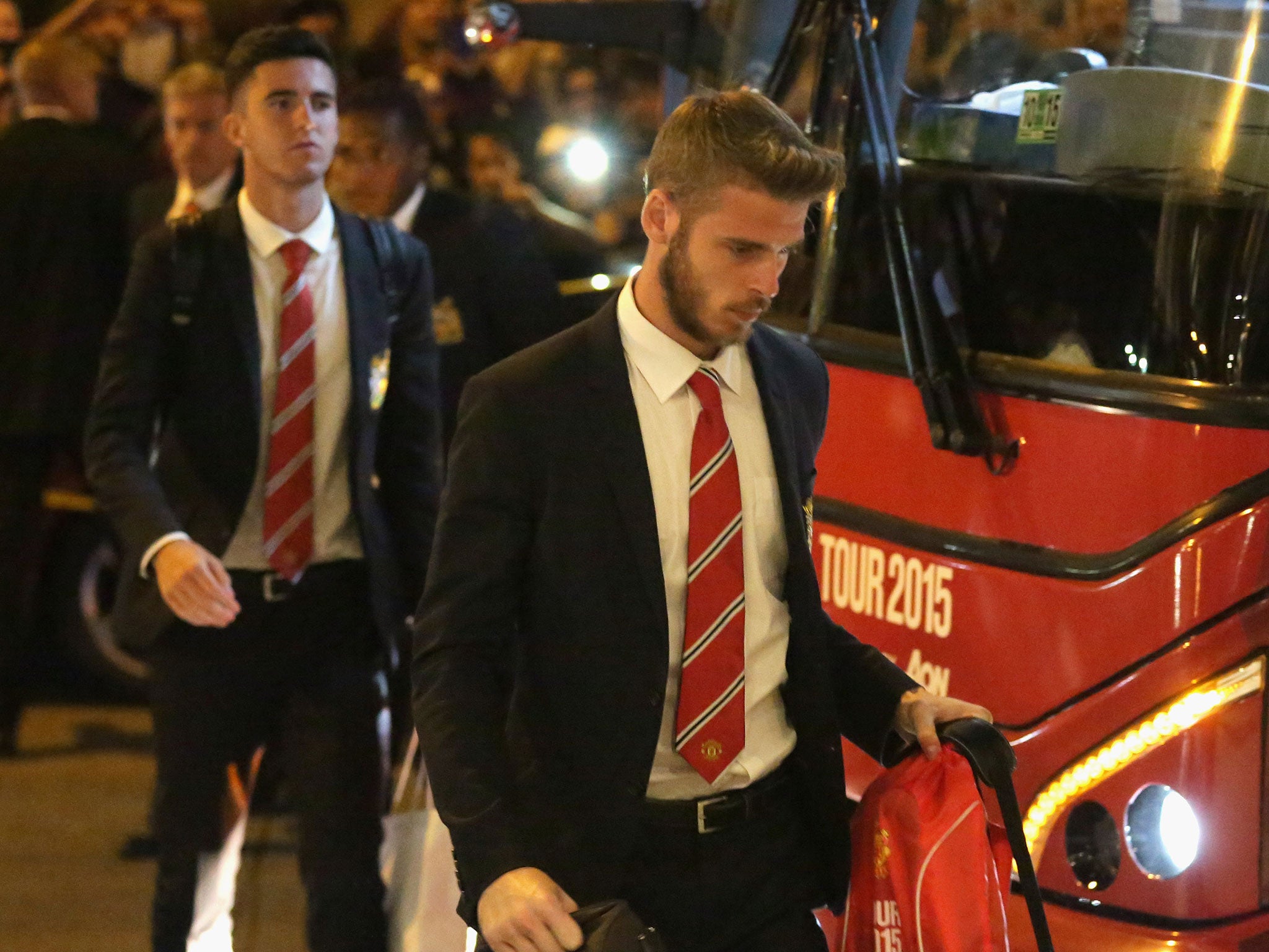 David de Gea arrives in Chicago as part of Manchester United's pre-season tour of the USA