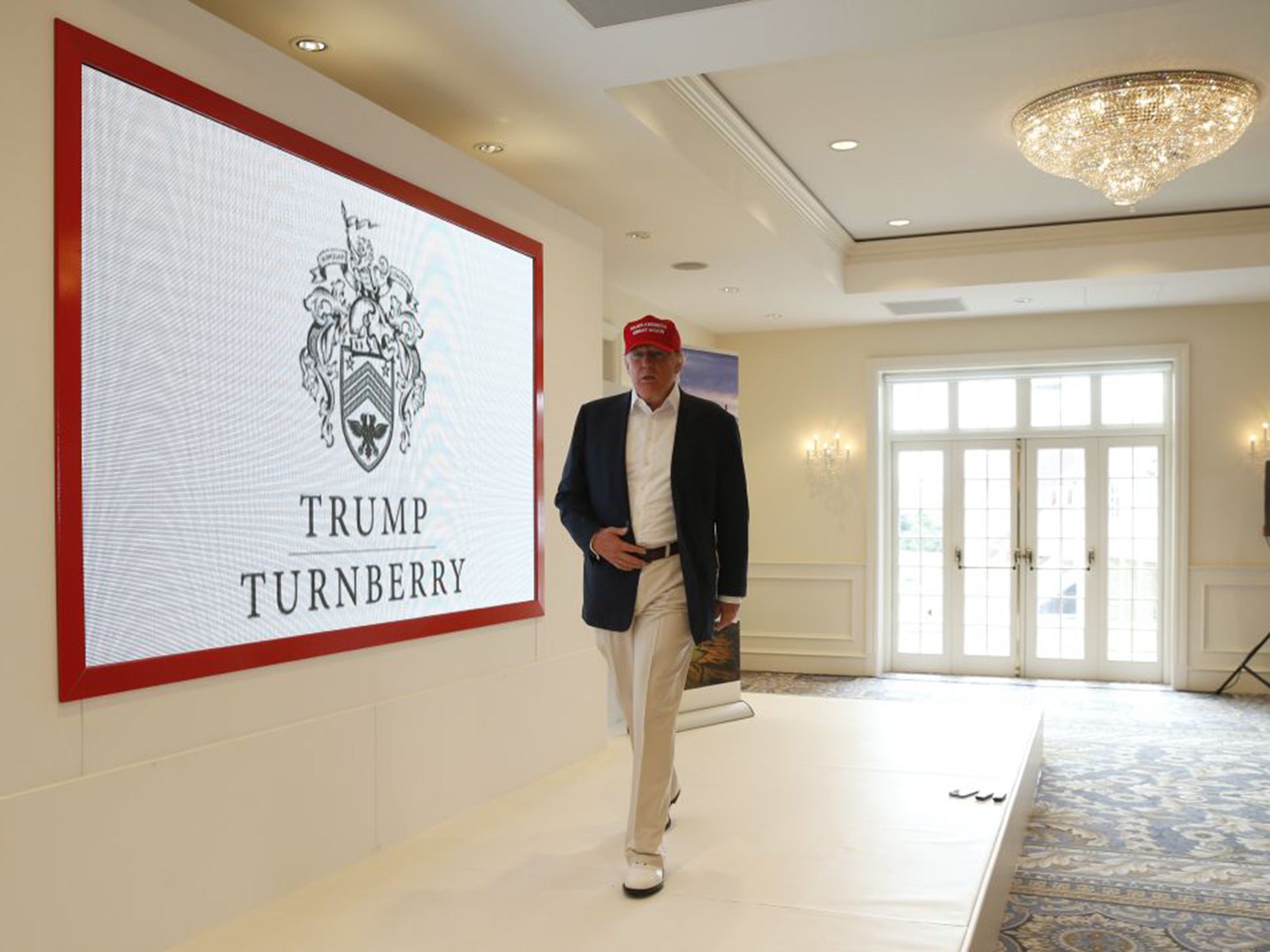 Donald Trump, at his golf club in Ayr last week for the Women’s British Open, always gives as good as he gets
