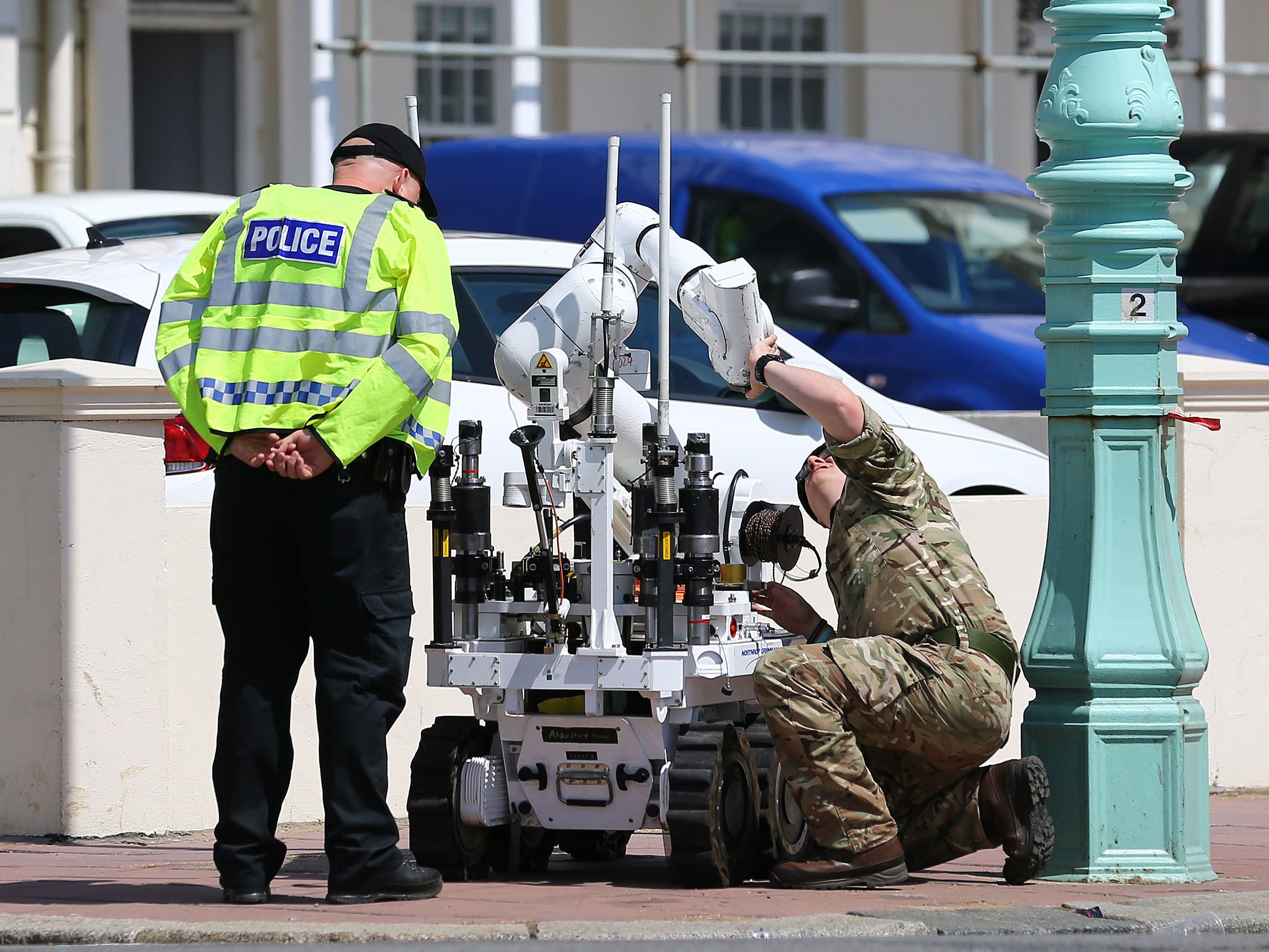 Bomb disposal teams were called in