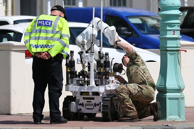 Bomb disposal teams were called in