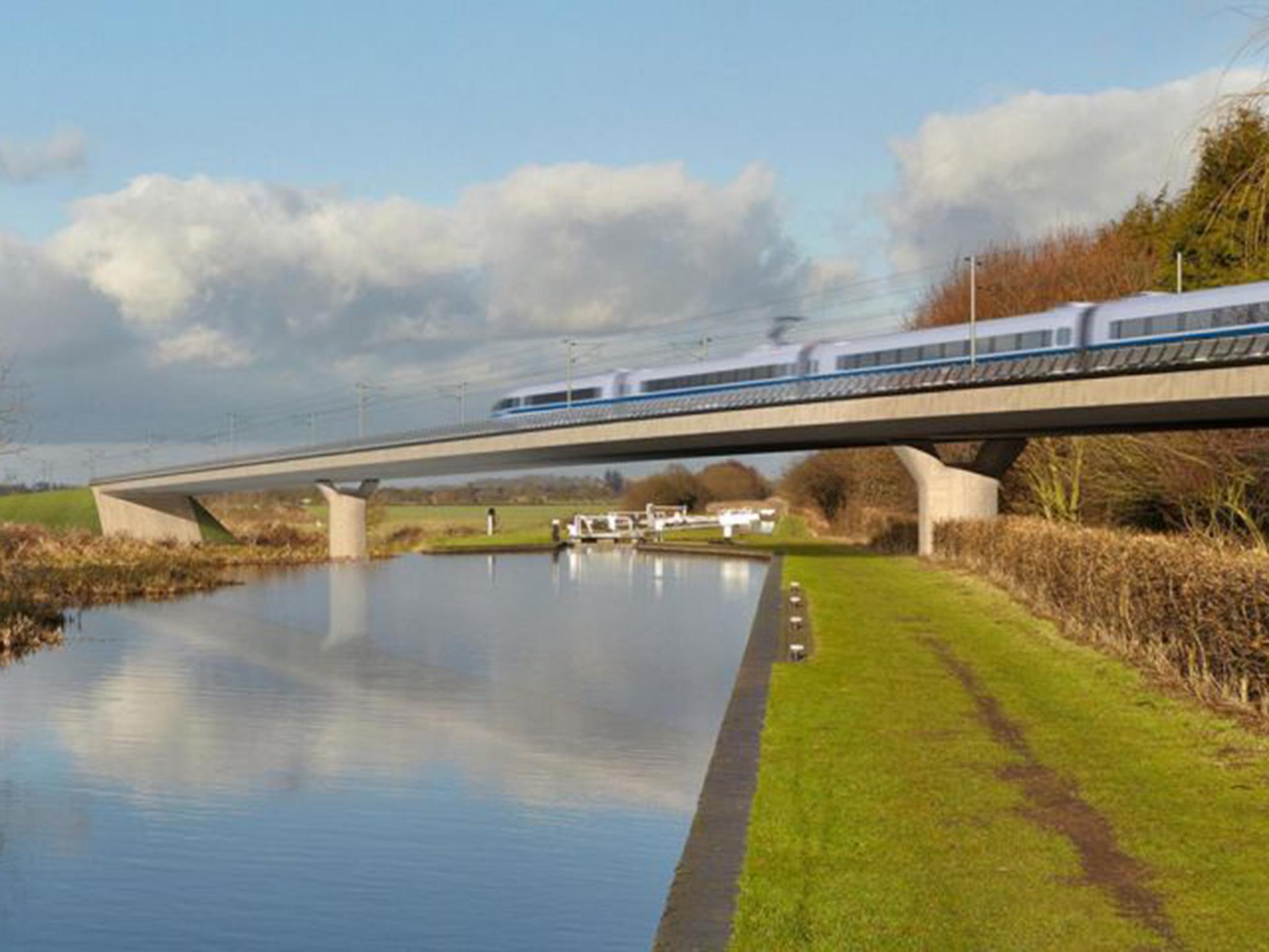 The Birmingham and Fazeley viaduct, part of the proposed High Speed Two rail scheme HS2