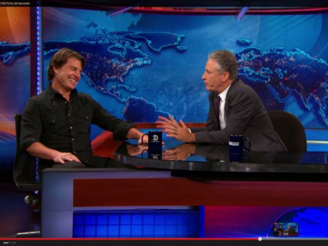 Keeping it friendly: Tom Cruise on ‘The Daily Show’ with Jon Stewart