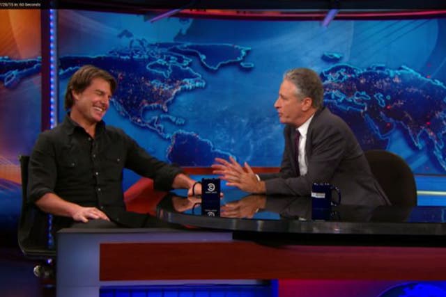 Keeping it friendly: Tom Cruise on ‘The Daily Show’ with Jon Stewart