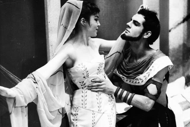 Parry in ‘Lysistrata’ with Gary Raymond in 1958 after its transfer from Oxford to the West End