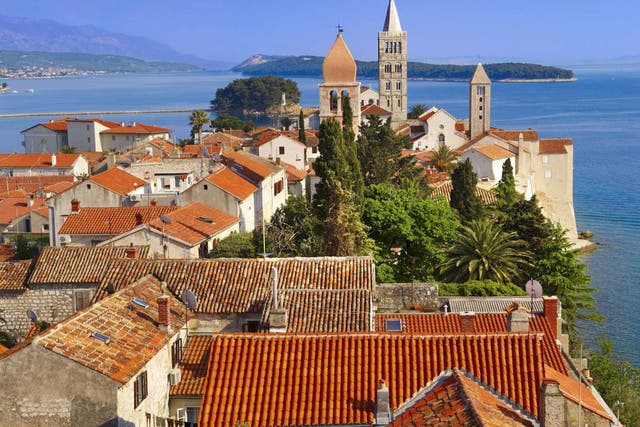 Island in the sun: The medieval rooftops and spires of Rab town
