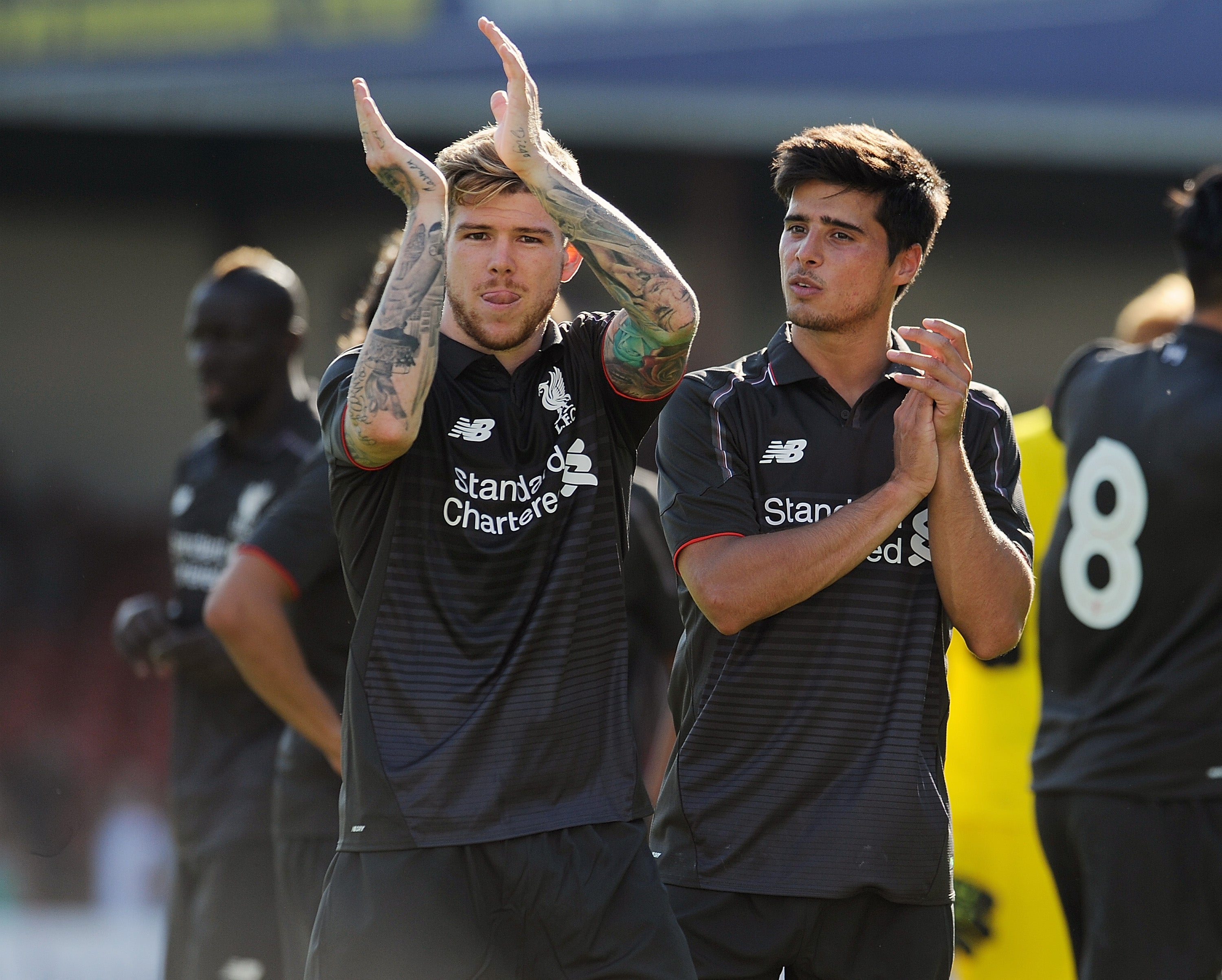 Alberto Moreno thanks the Liverpool supporters