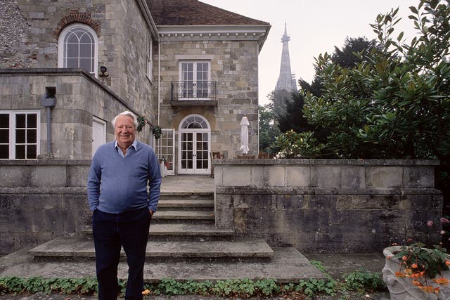 Edward Heath at his home in Salisbury in 1980s