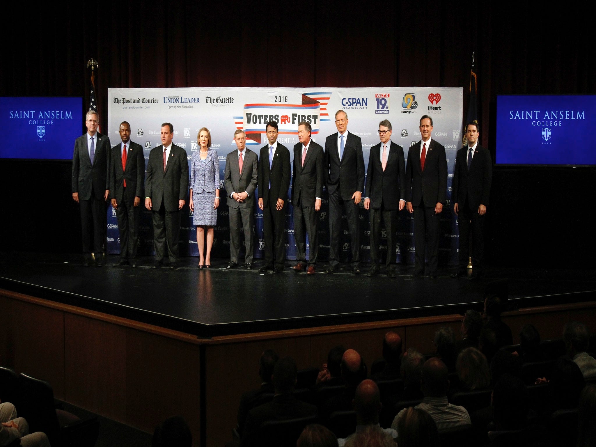 11 of the 14 candidates who took part in Monday's events